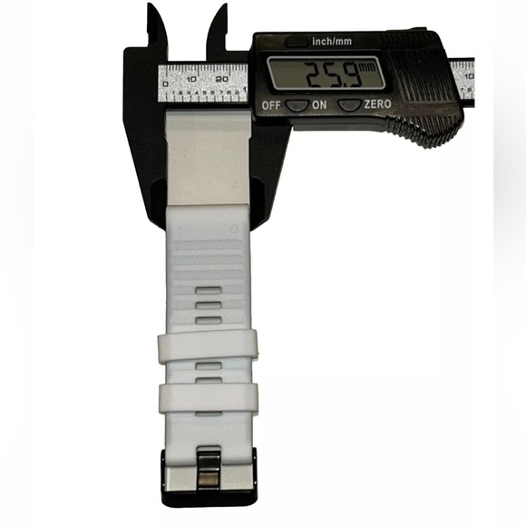 Watch Band 25mm White w Black Rubber Replacement 4 Nixon 51-30 Strap Garmin NEW! - Picture 6 of 12